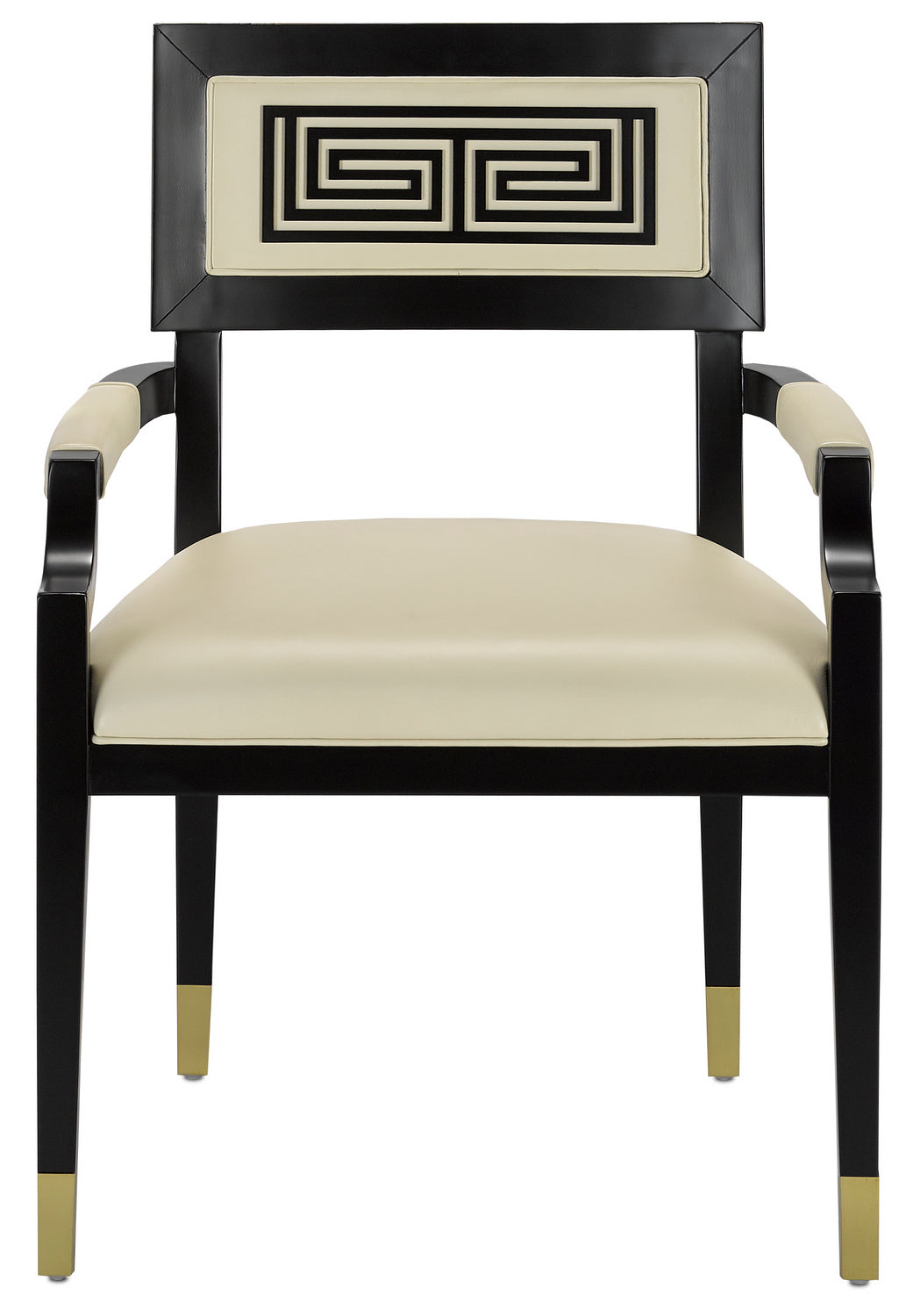 Currey and Company - 7000-0322 - Chair - Artemis - Caviar Black/Brushed Brass