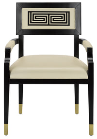 Currey and Company - 7000-0322 - Chair - Artemis - Caviar Black/Brushed Brass