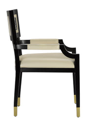 Currey and Company - 7000-0322 - Chair - Artemis - Caviar Black/Brushed Brass