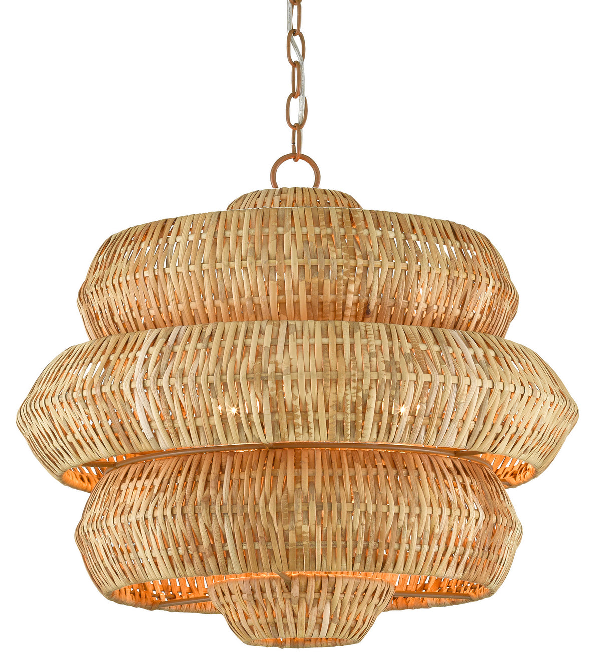 Currey and Company - 9000-0604 - Three Light Chandelier - Antibes Collection - Natural/Khaki