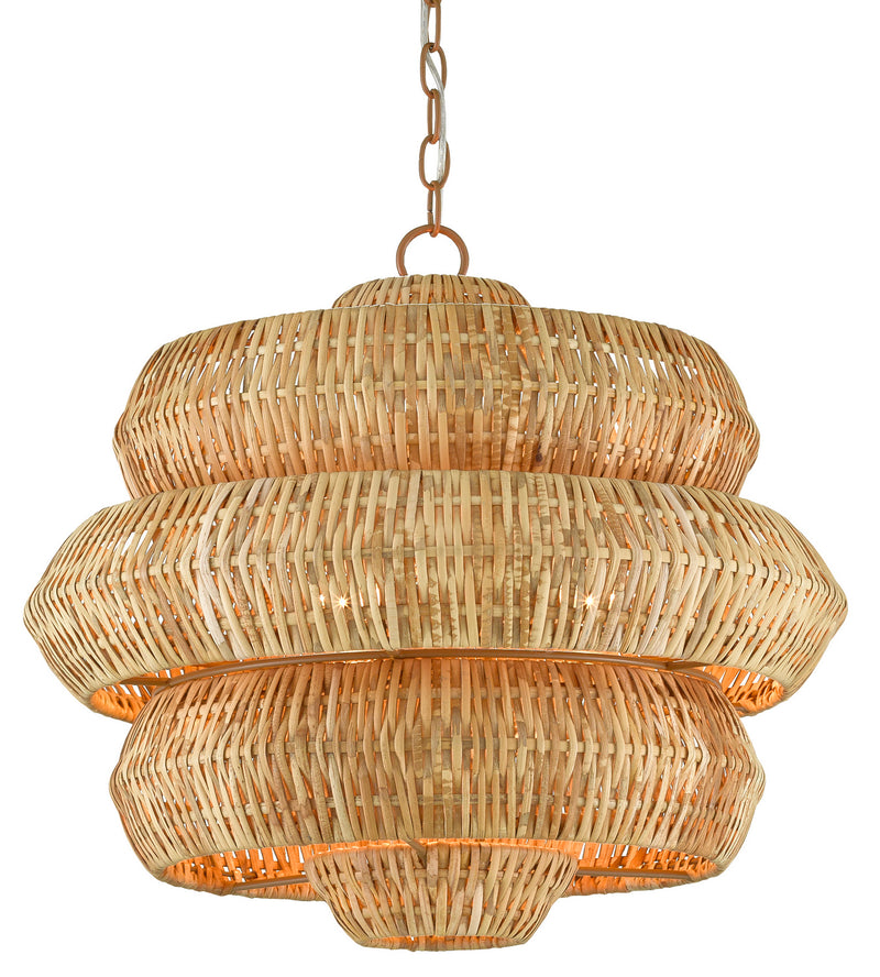 Currey and Company - 9000-0604 - Three Light Chandelier - Antibes Collection - Natural/Khaki