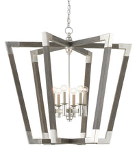 Currey and Company - 9000-0606 - Six Light Chandelier - Bastian Collection - Chateau Gray/Contemporary Silver Leaf