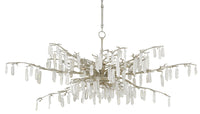 Currey and Company - 9000-0608 - Eight Light Chandelier - Forest Dawn Collection - Textured Silver/Natural