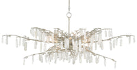 Currey and Company - 9000-0608 - Eight Light Chandelier - Forest Dawn Collection - Textured Silver/Natural