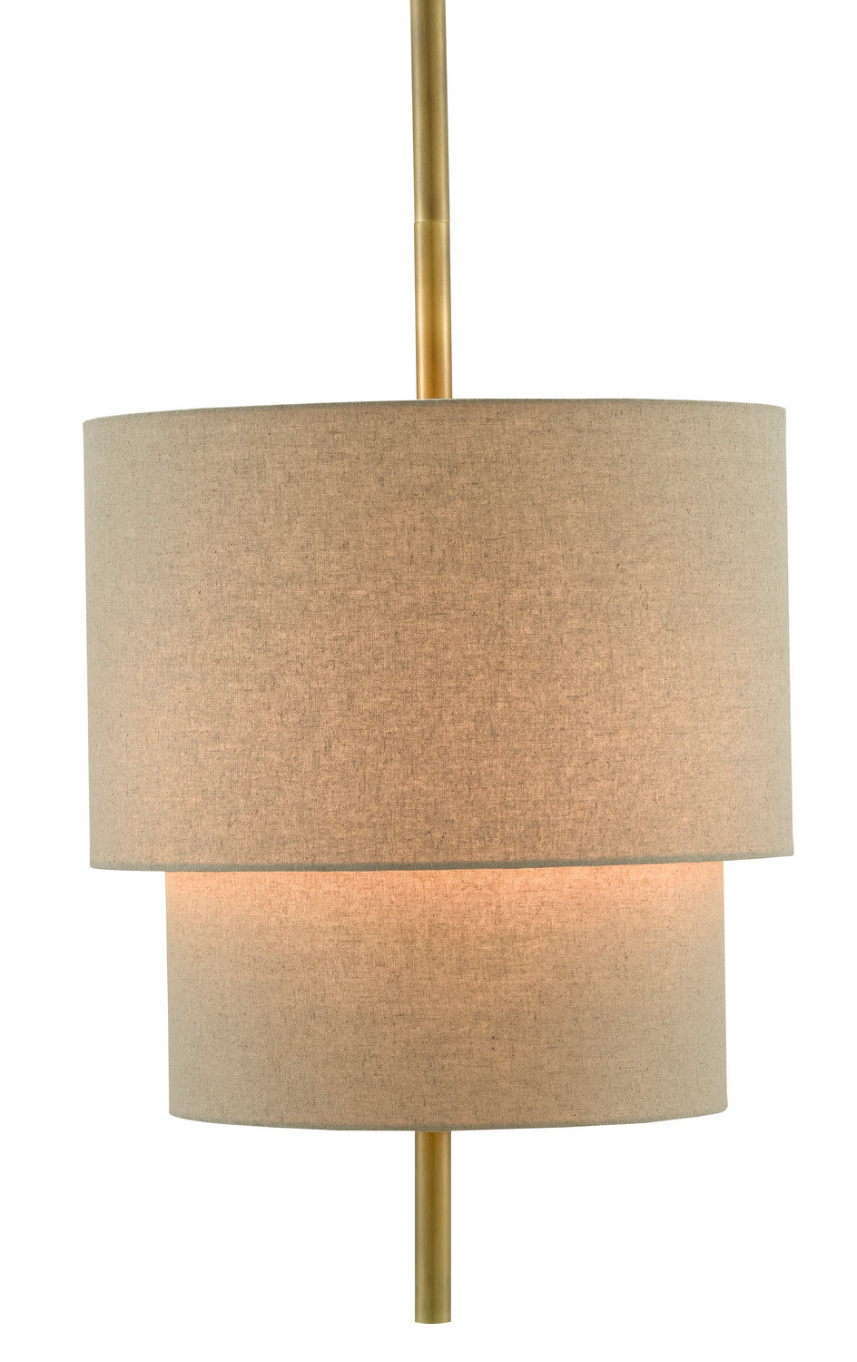 Currey and Company Three Light Chandelier from the Combermere collection in Antique Brass/Linen finish