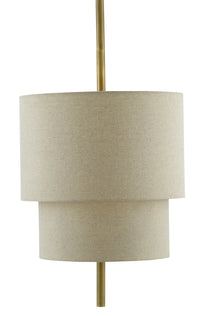 Currey and Company Three Light Chandelier from the Combermere collection in Antique Brass/Linen finish