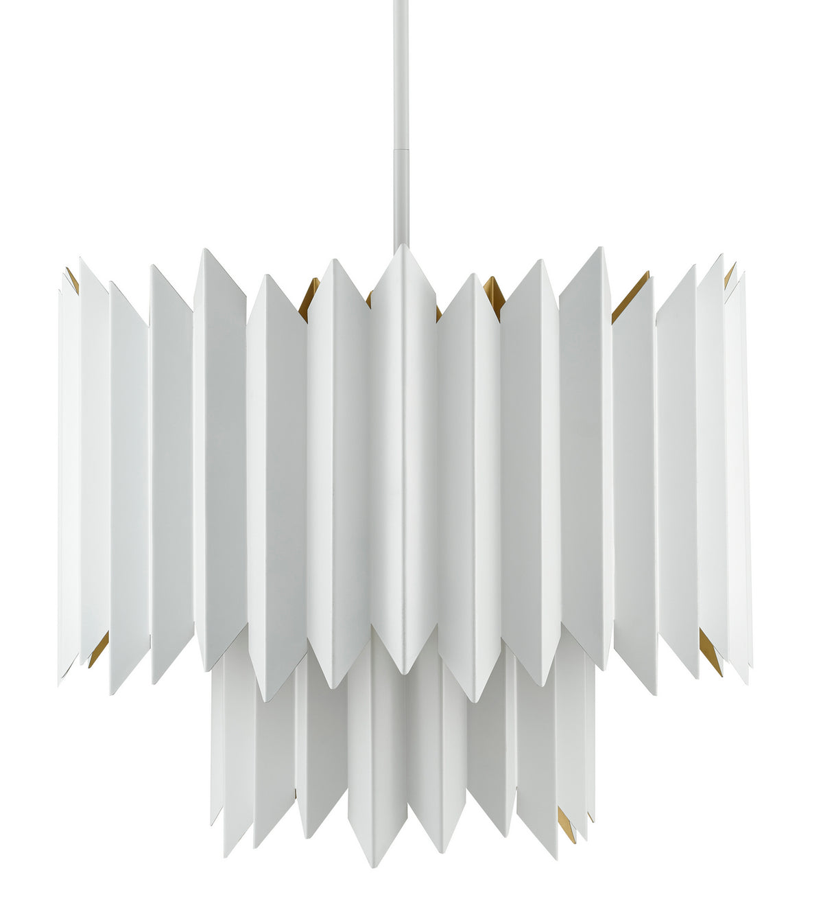 Currey and Company - 9000-0632 - Five Light Chandelier - Syrie - Sugar White/Painted Contemporary Gold