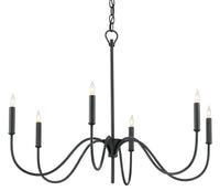 Currey and Company - 9000-0653 - Six Light Chandelier - Tirrell Collection - Antique Black