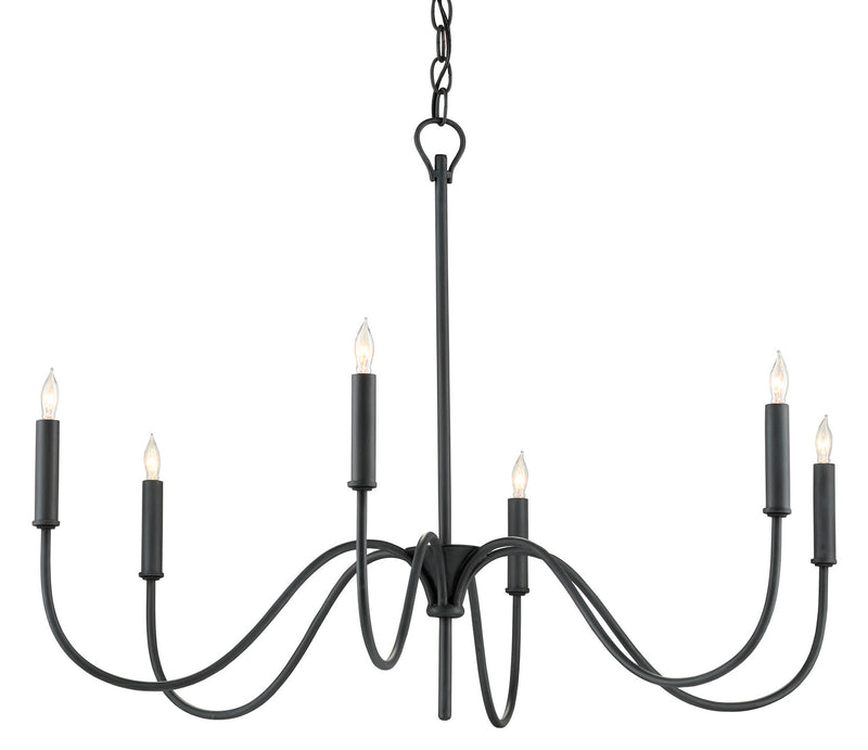 Currey and Company - 9000-0653 - Six Light Chandelier - Tirrell Collection - Antique Black