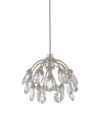 Currey and Company - 9000-0667 - One Light Pendant - Crystal Bud Collection - Crystal/ Contemporary Silver Leaf