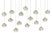 Currey and Company - 9000-0671 - 15 Light Pendant - Crystal Bud Collection - Crystal/ Contemporary Silver Leaf