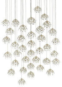 Currey and Company - 9000-0673 - 36 Light Pendant - Crystal Bud Collection - Crystal/ Contemporary Silver Leaf