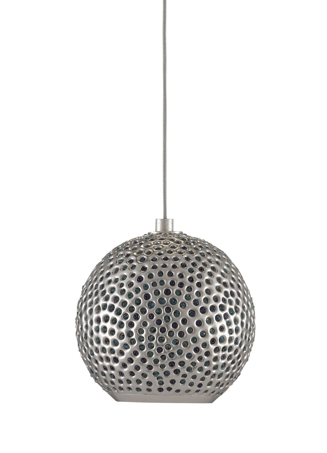 Currey and Company - 9000-0681 - One Light Pendant - Giro Collection - Blue/Nickel