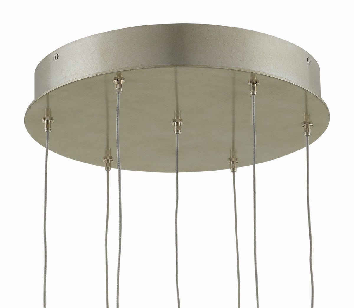 Currey and Company - 9000-0683 - Seven Light Pendant - Giro Collection - Blue/Nickel