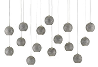 Currey and Company - 9000-0685 - 15 Light Pendant - Giro Collection - Blue/Nickel