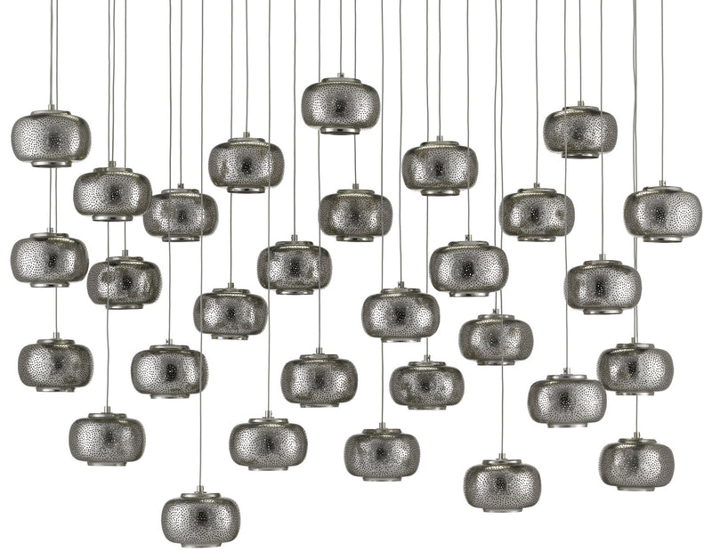 Currey and Company - 9000-0693 - 30 Light Pendant - Pepper Collection - Nickel