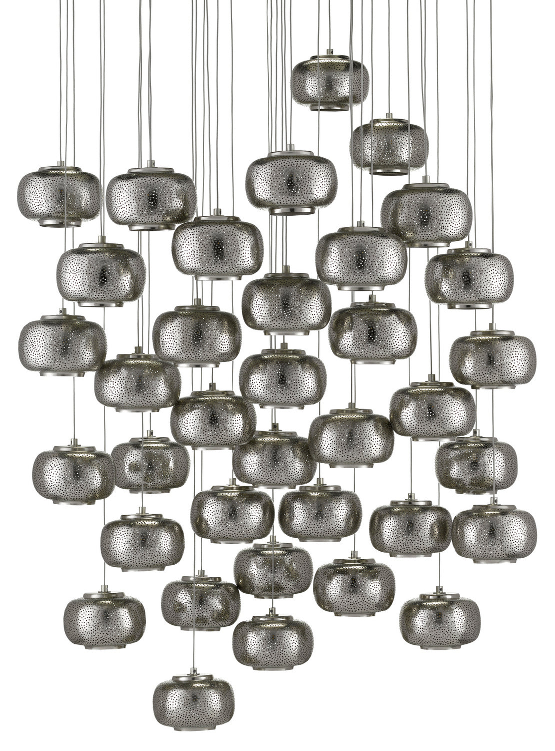 Currey and Company - 9000-0694 - 36 Light Pendant - Pepper - Nickel/Silver