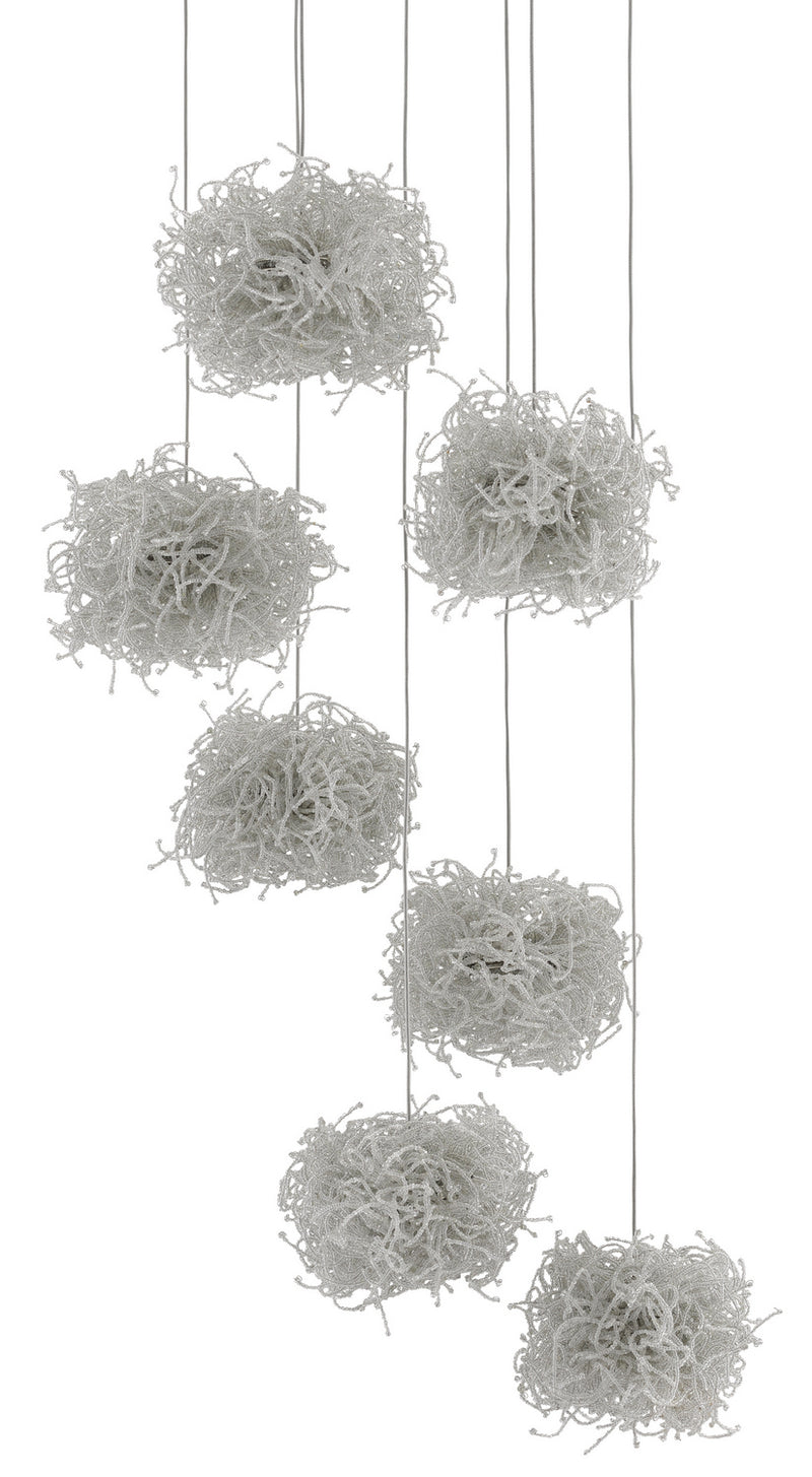 Currey and Company - 9000-0697 - Seven Light Pendant - Birds Nest Collection - Clear