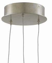 Currey and Company - 9000-0703 - Three Light Pendant - Glace - Raj Mirror/Antique Brass/Silver