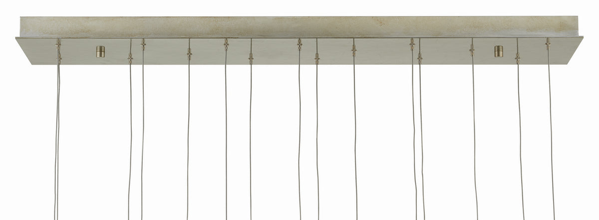 Currey and Company - 9000-0706 - 15 Light Pendant - Glace Collection - Raj Mirror/Antique Brass