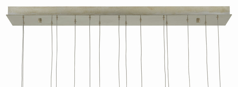 Currey and Company - 9000-0706 - 15 Light Pendant - Glace Collection - Raj Mirror/Antique Brass