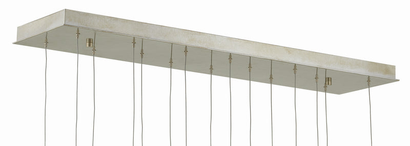 Currey and Company - 9000-0706 - 15 Light Pendant - Glace Collection - Raj Mirror/Antique Brass