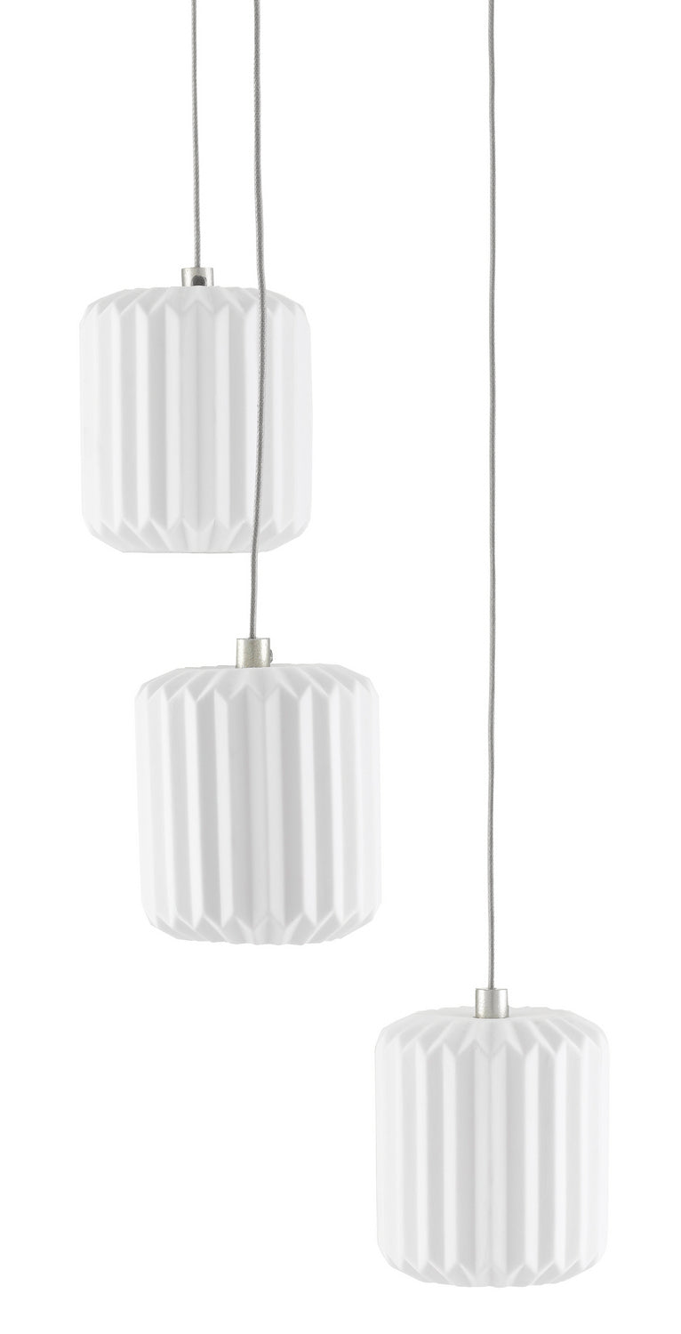 Currey and Company - 9000-0710 - Three Light Pendant - Dove Collection - White
