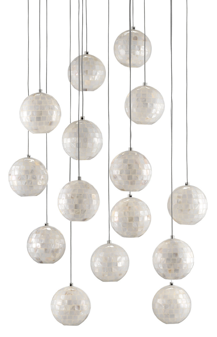 Currey and Company - 9000-0719 - 15 Light Pendant - Finhorn - Natural/Silver