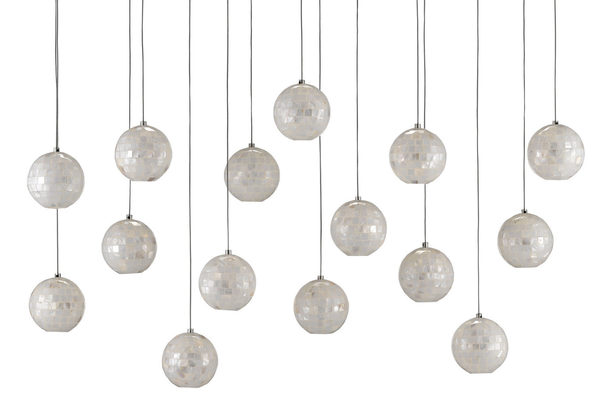 Currey and Company - 9000-0720 - 15 Light Pendant - Finhorn - Natural/Silver