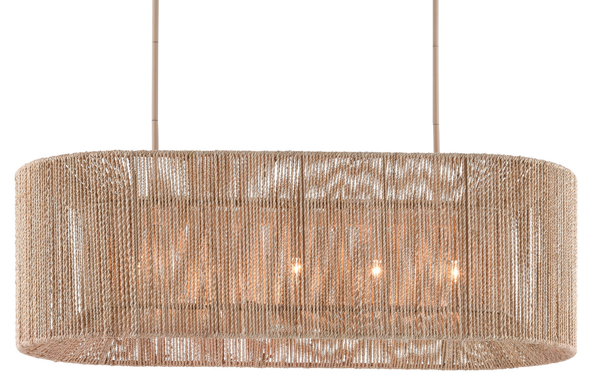 Currey and Company - 9000-0737 - Five Light Chandelier - Mereworth Collection - Natural Rope/Beige