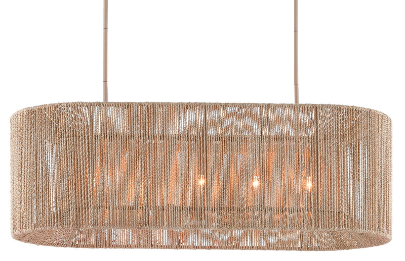 Currey and Company - 9000-0737 - Five Light Chandelier - Mereworth Collection - Natural Rope/Beige