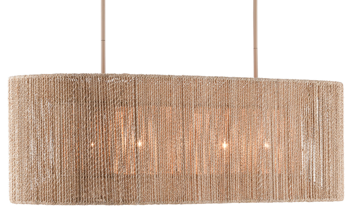 Currey and Company - 9000-0737 - Five Light Chandelier - Mereworth Collection - Natural Rope/Beige