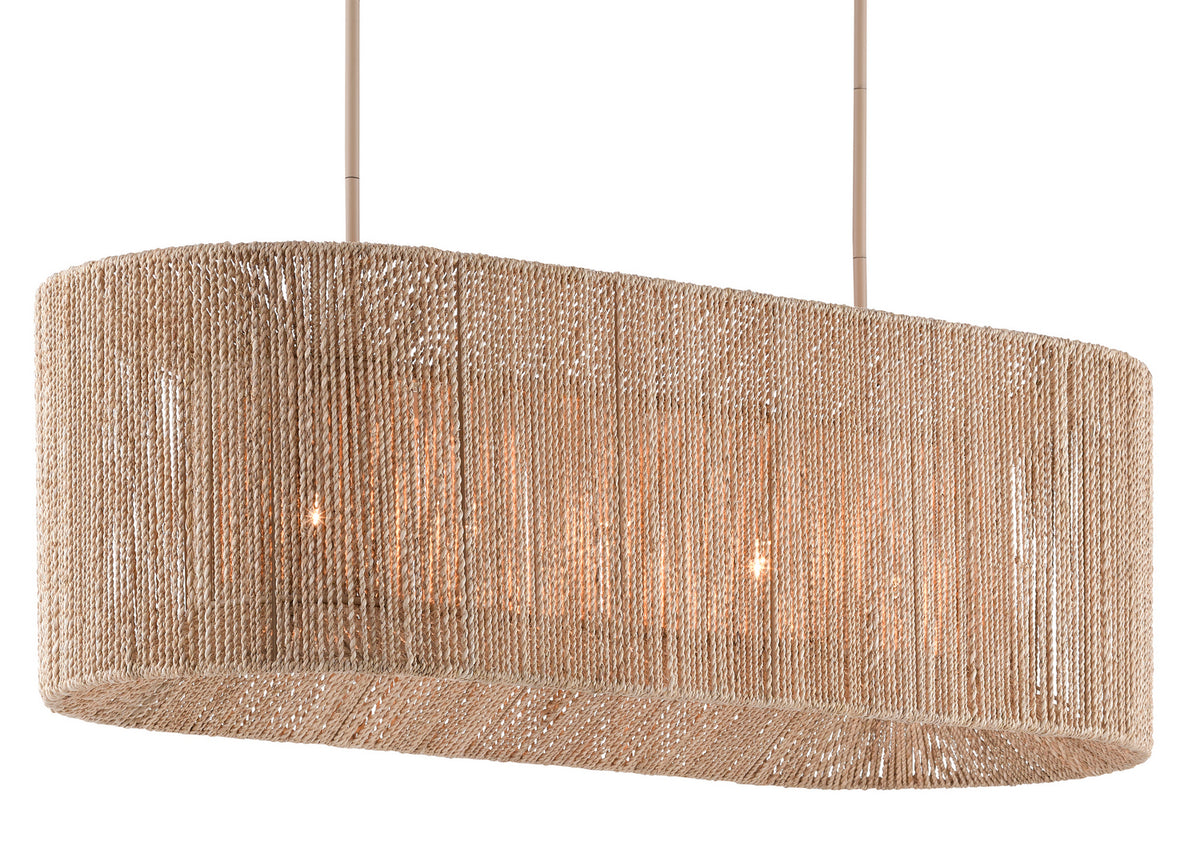 Currey and Company - 9000-0737 - Five Light Chandelier - Mereworth Collection - Natural Rope/Beige
