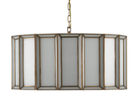 Currey and Company - 9000-0750 - Three Light Pendant - Daze Collection - Antique Brass/White