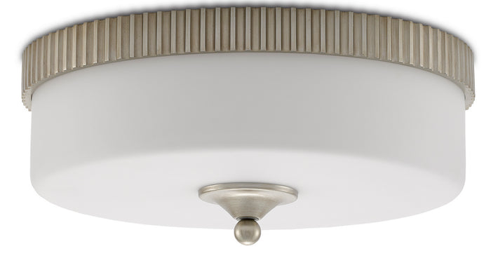 Currey and Company LED Flush Mount from the Barry Goralnick collection in Silver Leaf finish