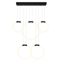 CWI Lighting - 1273P44-5-101-RC - LED Chandelier - Hoops - Black