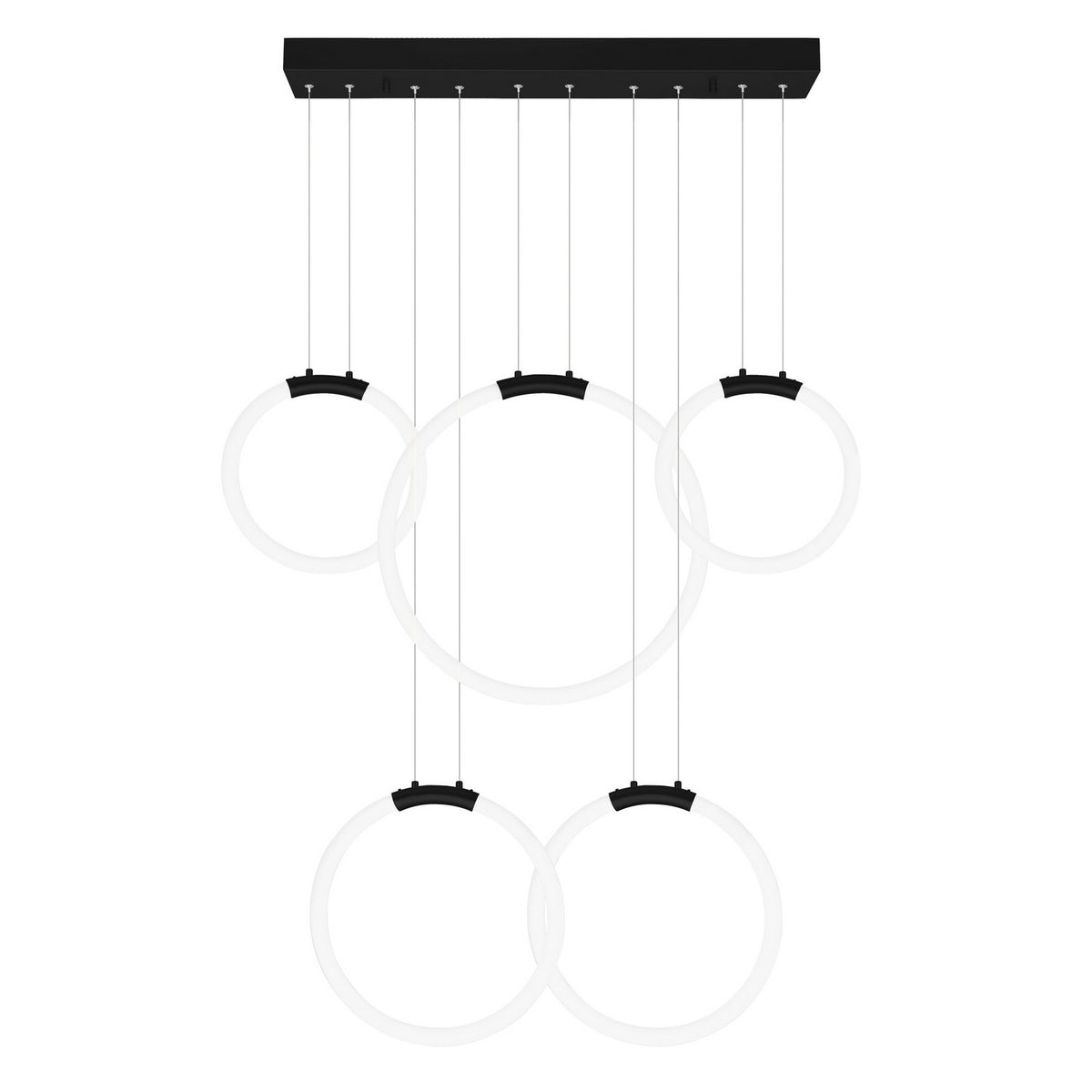 CWI Lighting - 1273P44-5-101-RC - LED Chandelier - Hoops - Black