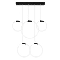 CWI Lighting - 1273P44-5-101-RC - LED Chandelier - Hoops - Black
