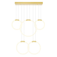 CWI Lighting - 1273P44-5-602-RC - LED Chandelier - Hoops - Satin Gold