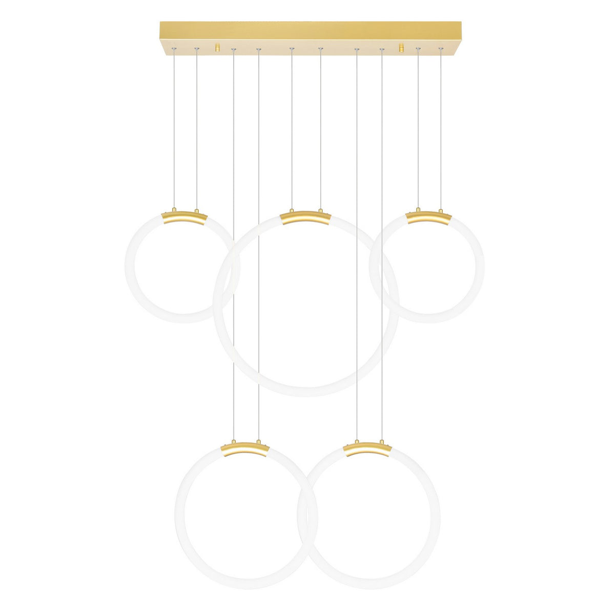 CWI Lighting - 1273P44-5-602-RC - LED Chandelier - Hoops - Satin Gold