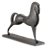 Currey and Company - 1200-0365 - Horse - Assyrian Horse Bronze - Antique Green