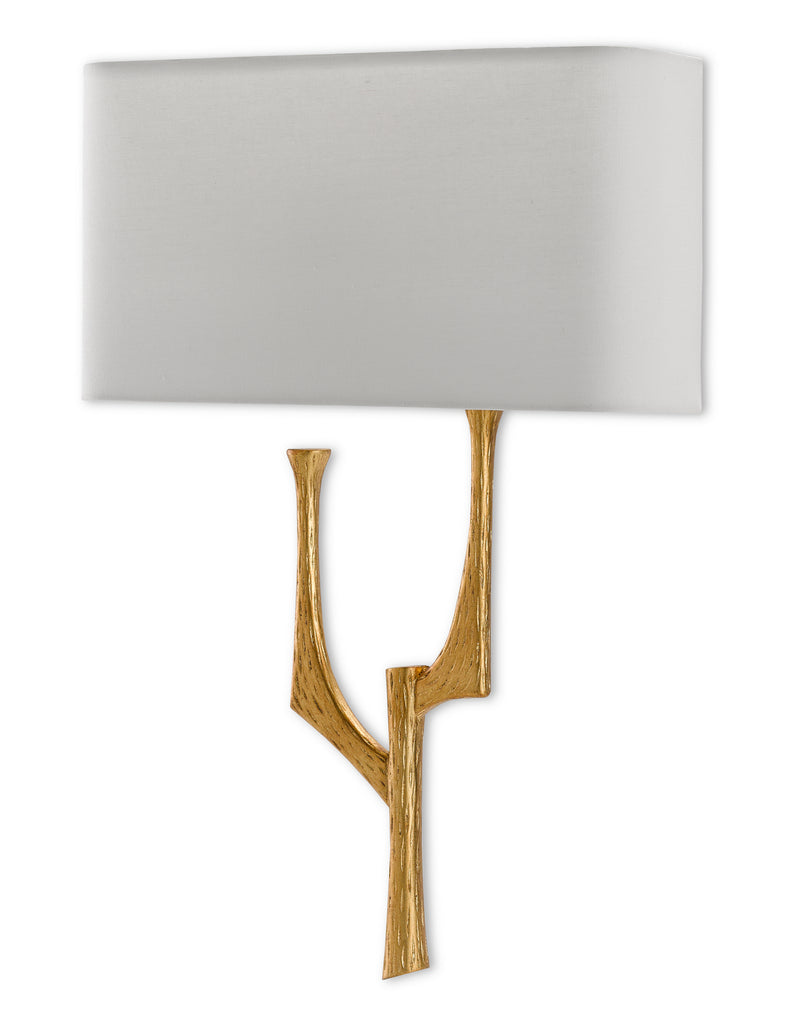 Currey and Company - 5000-0182 - One Light Wall Sconce - Bodnant Collection - Antique Gold Leaf