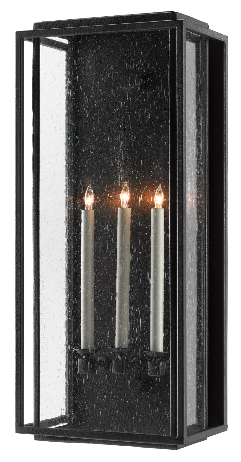 Currey and Company - 5500-0042 - Three Light Outdoor Wall Sconce - Wright Collection - Midnight