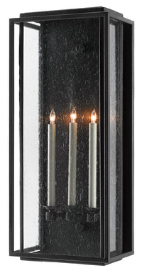 Currey and Company - 5500-0042 - Three Light Outdoor Wall Sconce - Wright Collection - Midnight