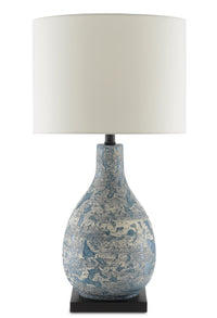Currey and Company - 6000-0674 - One Light Table Lamp - Ostracon Blue Table Lamp - Vintage Blue