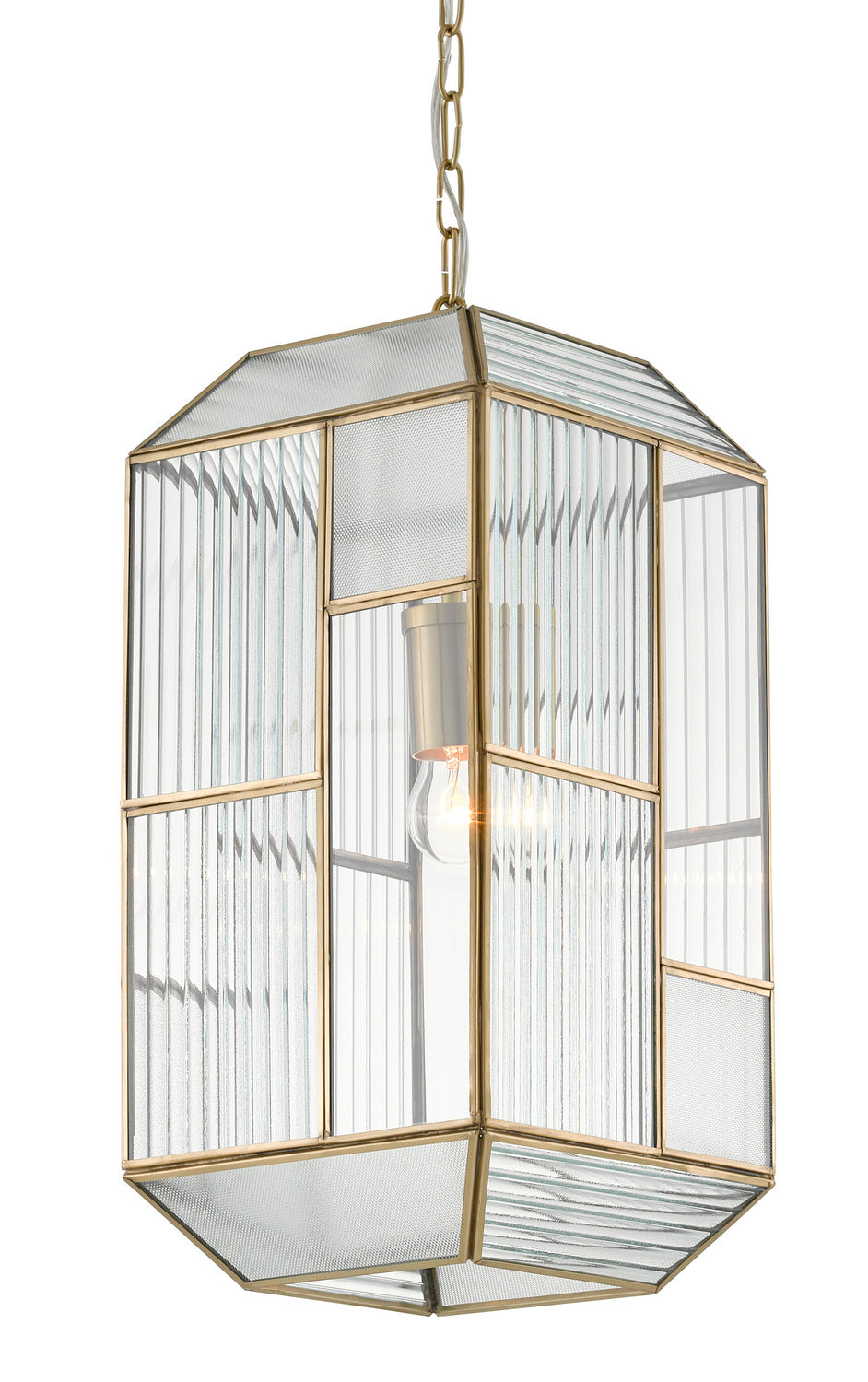 Currey and Company - 9000-0749 - One Light Pendant - Antique Brass/Clear