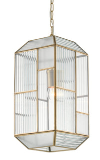 Currey and Company - 9000-0749 - One Light Pendant - Antique Brass/Clear