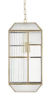Currey and Company - 9000-0749 - One Light Pendant - Antique Brass/Clear