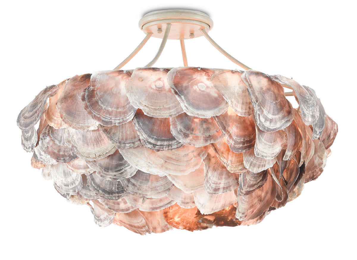 Currey and Company - 9000-0755 - Six Light Chandelier - Smokewood/Natural Shell