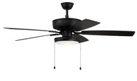 Craftmade - P119FB5-52FBGW - 52" Ceiling Fan - Pro Plus 119 - Flat Black